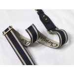 Dior blue embroidery and black cow leather