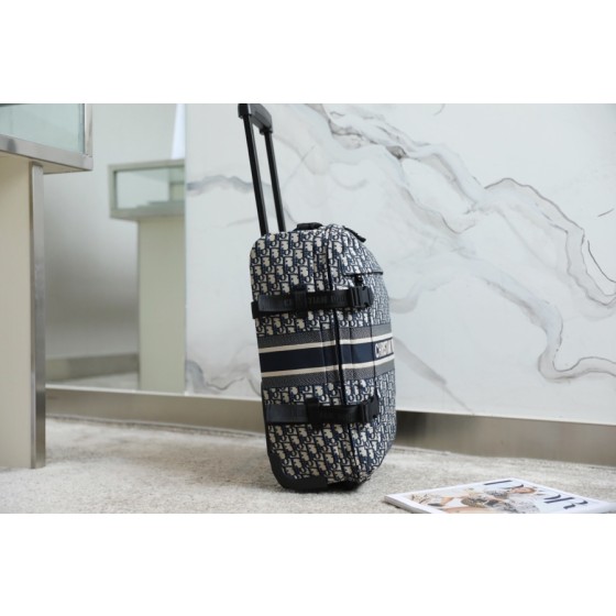 Dior new old flower canvas trolley case