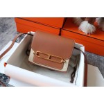 Roulis 19cm Evercolor Leather CK37 Golden Brown Walking White Line Gold Buckle