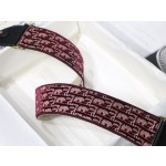 Dior date red D Oblique velvet shoulder strap