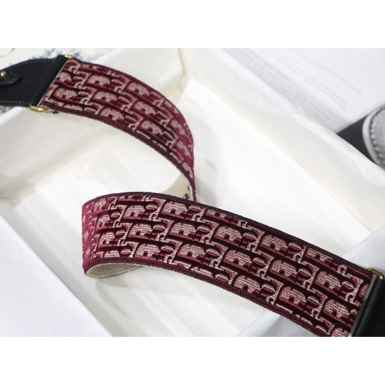 Dior date red D Oblique velvet shoulder strap