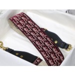 Dior date red D Oblique velvet shoulder strap