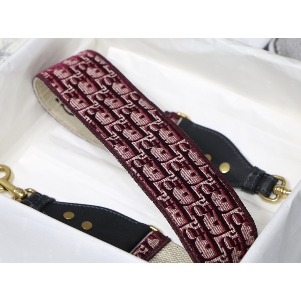 Dior date red D Oblique velvet shoulder strap