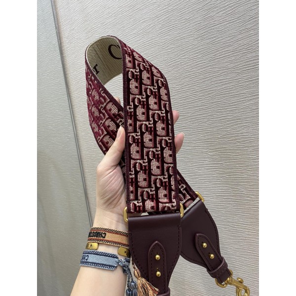 Dior Velvet Collection letter wide shoulder strap