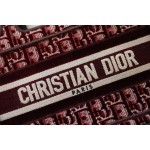 Dior Book Tote Velvet Burgundy