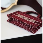 Dior Book Tote Velvet Burgundy