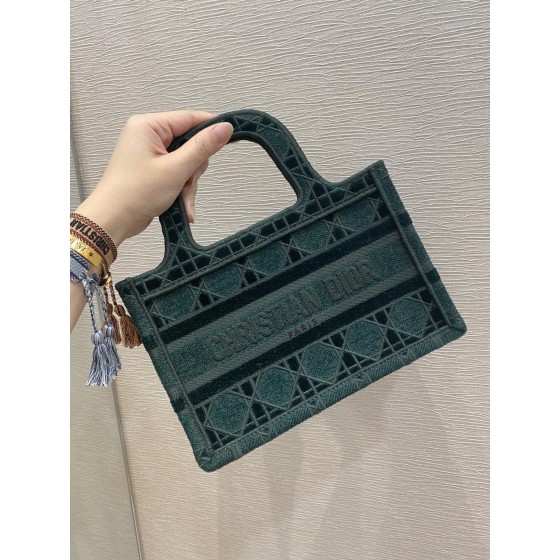 Mini Peacock Green Tote Velvet latest plaid series