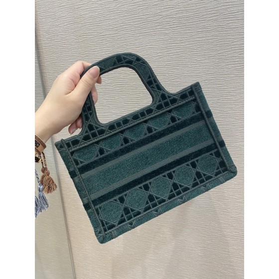 Mini Peacock Green Tote Velvet latest plaid series