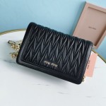 MIU MIU 5BH099 Lambskin shoulder pad and metal chain splicing long shoulder strap