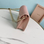 MIU MIU 5BH099 Lambskin shoulder pad and metal chain splicing long shoulder strap