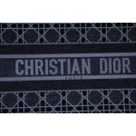 DIOR TOTE embroidered vine check blue