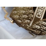 Dior Oblique Velvet Saddle Brown