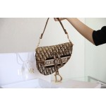 Dior Oblique Velvet Saddle Brown