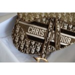 Dior Oblique Velvet Saddle Brown