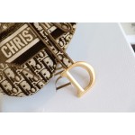 Dior Oblique Velvet Saddle Brown