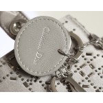 Dior Lady mini 🤍 Grey hot-stamped diamond dainty bag DR-051