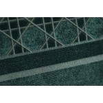 DIOR TOTE embroidered vine check pattern dark green velvet