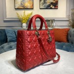 Dior Lady Seven Grid Princess Red Sheep Gold
