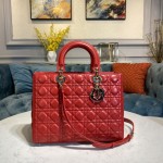 Dior Lady Seven Grid Princess Red Sheep Gold
