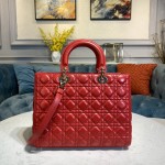 Dior Lady Seven Grid Princess Red Sheep Gold