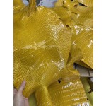 爱马仕制作专属皮革 亮面 美洲鳄 之：琥珀黄