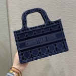 Mini Dark Blue Tote Velvet latest plaid series