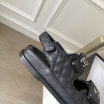 CHANEL Classic Enamel Colorful Button Velcro Sandals