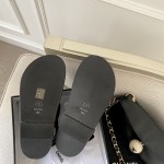 CHANEL Classic Enamel Colorful Button Velcro Sandals