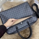 Louis Vuitton-Leather Men's Briefcase + Handbag + Messenger Bag