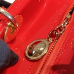 Dior Lady Seven Grid Daifei Big Red Lacquer Gold