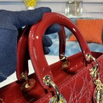 DIOR Lady Seven Grid Daifei Wine Red Lacquer Gold