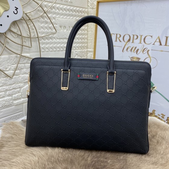 Gucci-combined lock original single hand + diagonal briefcase