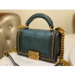 𝗖𝗵𝗮𝗻𝗲𝗹 𝗟𝗲𝗯𝗼𝘆 进口蟒蛇皮 内配小羊皮 最新款重金属手柄包