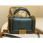 𝗖𝗵𝗮𝗻𝗲𝗹 𝗟𝗲𝗯𝗼𝘆 进口蟒蛇皮 内配小羊皮 最新款重金属手柄包