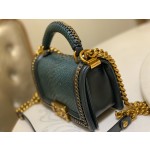 𝗖𝗵𝗮𝗻𝗲𝗹 𝗟𝗲𝗯𝗼𝘆 进口蟒蛇皮 内配小羊皮 最新款重金属手柄包