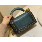 𝗖𝗵𝗮𝗻𝗲𝗹 𝗟𝗲𝗯𝗼𝘆 进口蟒蛇皮 内配小羊皮 最新款重金属手柄包