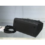 Lady Dior rattan check pattern matte calf leather flap tote bag