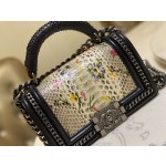 𝗖𝗵𝗮𝗻𝗲𝗹 𝗟𝗲𝗯𝗼𝘆 进口蟒蛇皮 内配小羊皮 最新款重金属手柄包