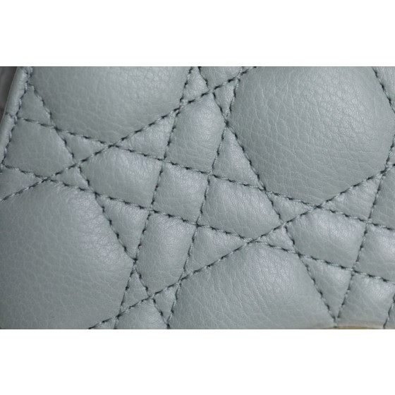 DlOR CARO】Grey soft cow leather rattan check DR- 091