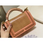 𝗖𝗵𝗮𝗻𝗲𝗹 𝗟𝗲𝗯𝗼𝘆 进口蟒蛇皮 内配小羊皮 最新款重金属手柄包