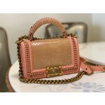 𝗖𝗵𝗮𝗻𝗲𝗹 𝗟𝗲𝗯𝗼𝘆 进口蟒蛇皮 内配小羊皮 最新款重金属手柄包