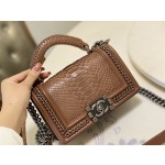 𝗖𝗵𝗮𝗻𝗲𝗹 𝗟𝗲𝗯𝗼𝘆 进口蟒蛇皮 内配小羊皮 最新款重金属手柄包