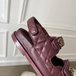 CHANEL Classic Enamel Colorful Button Velcro Sandals