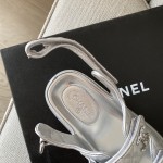 CHANEL Classic Enamel Colorful Button Velcro Sandals