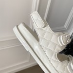 CHANEL Classic Enamel Colorful Button Velcro Sandals