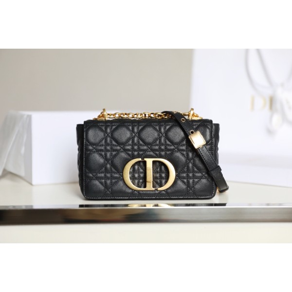 [DlOR CARO] Black soft cow leather rattan check DR-081