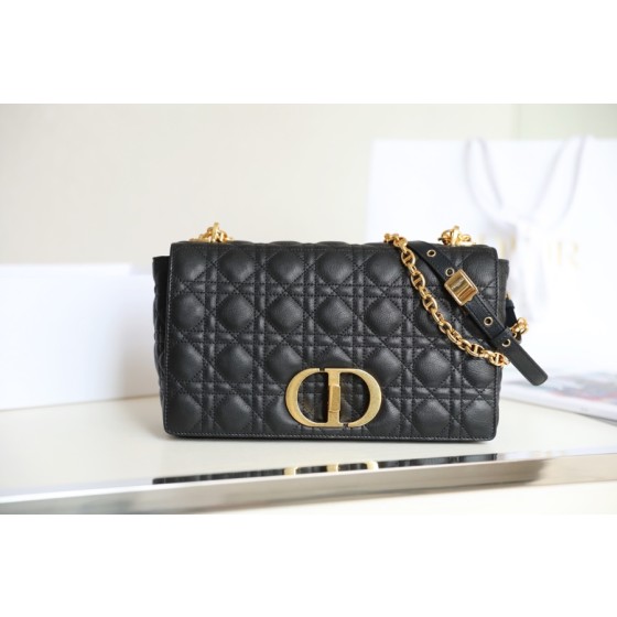 [DlOR CARO] Black soft cow leather rattan check DR-081