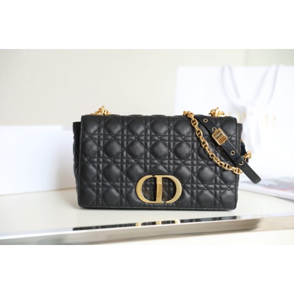 [DlOR CARO] Black soft cow leather rattan check DR-081