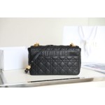 [DlOR CARO] Black soft cow leather rattan check DR-081