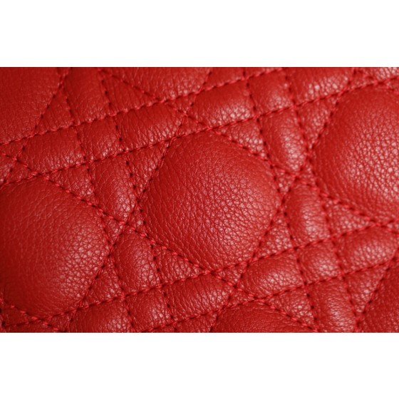 DlOR CARO】Red soft cow leather rattan check DR-091